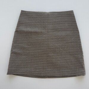 H&M Brown Checkered Skirt